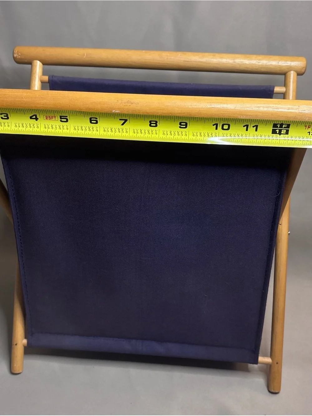 Vintage Navy Canvas Folding Sewing Caddy